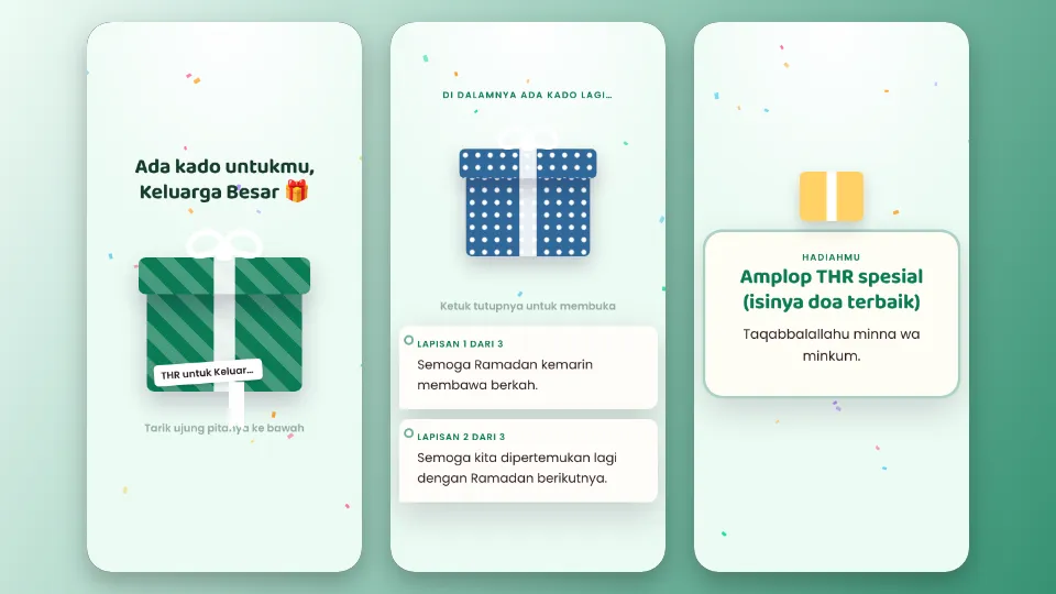 Contoh tampilan template Kado Berlapis