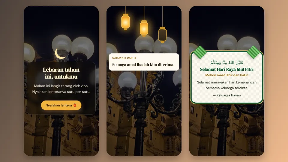 Contoh tampilan template Lentera Malam Raya