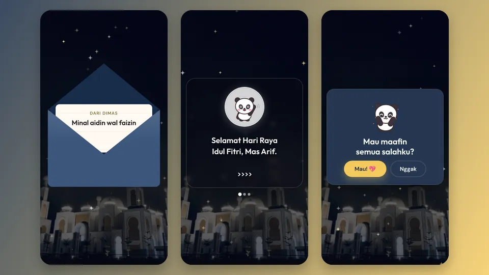 Contoh tampilan template Kamu Mau