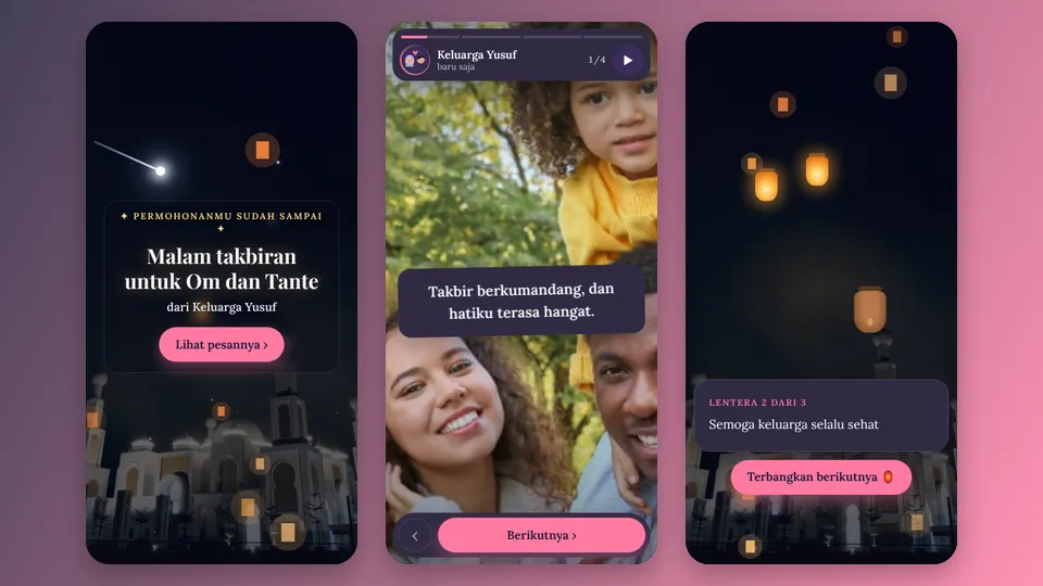 Contoh tampilan template Cahaya Malam Takbiran