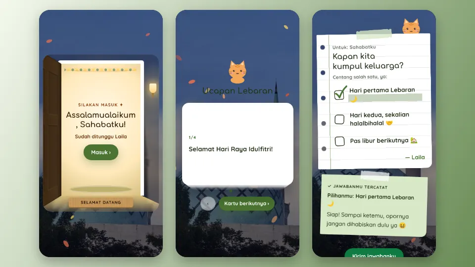 Contoh tampilan template Ketupat & Opor