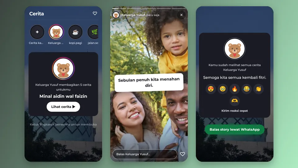 Contoh tampilan template Story Instagram