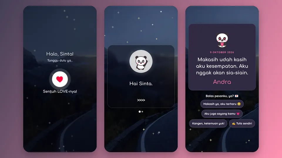 Contoh tampilan template Maaf ya