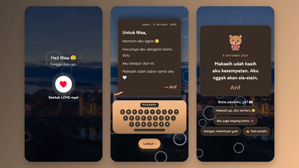 Contoh tampilan template Script Untukmu