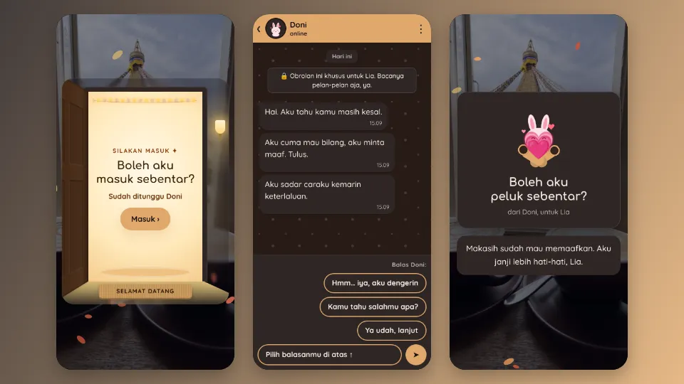 Contoh tampilan template Kopi Tanda Damai