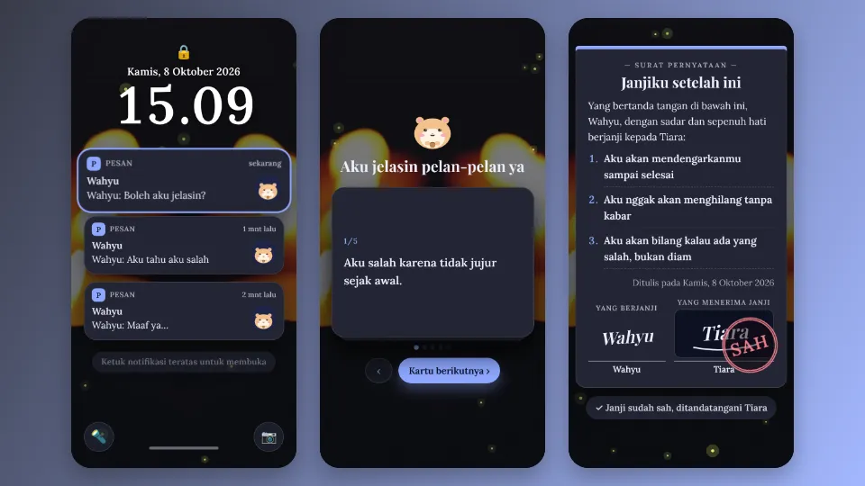 Contoh tampilan template Janji Setelah Maaf