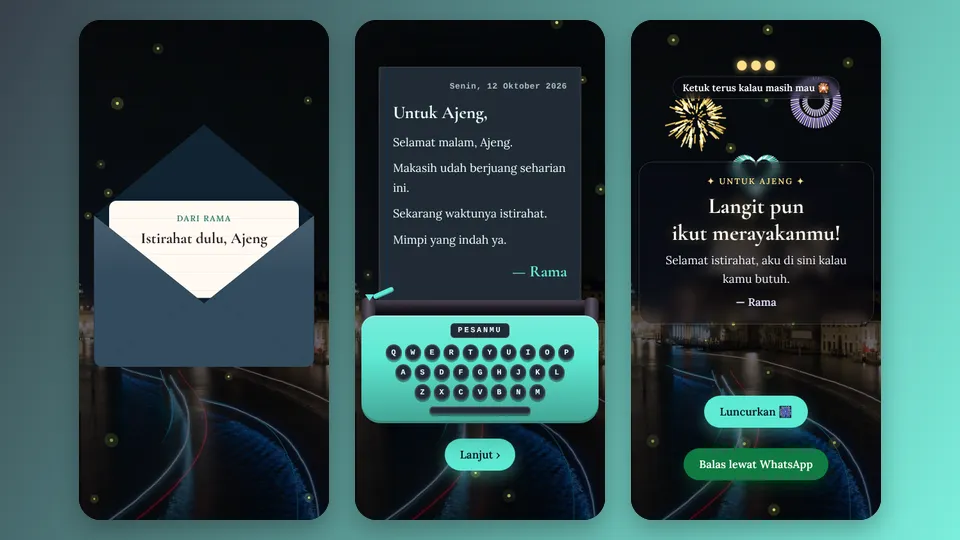 Contoh tampilan template Tahun Baru