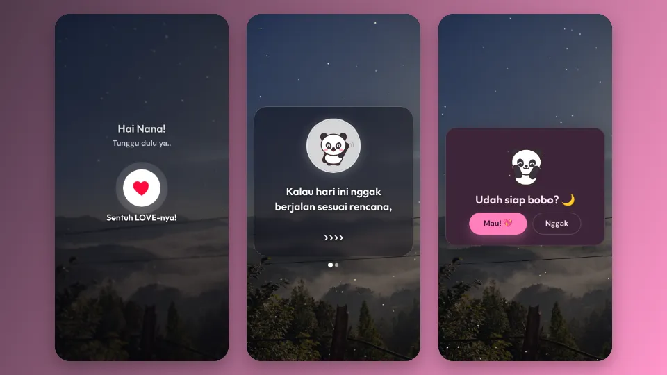 Contoh tampilan template I Love U