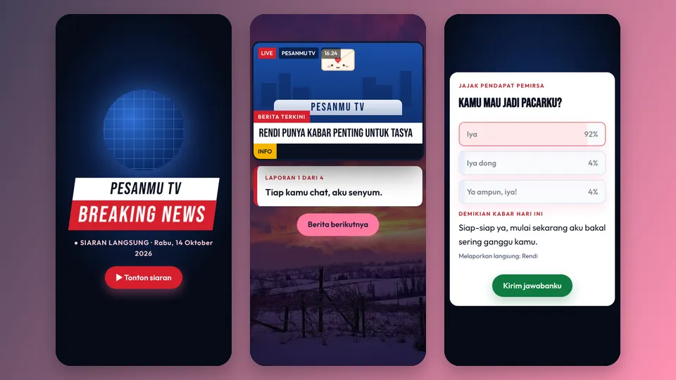 Contoh tampilan template Siaran Berita