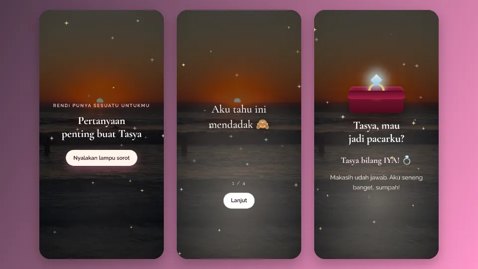 Contoh tampilan template Kotak Cincin