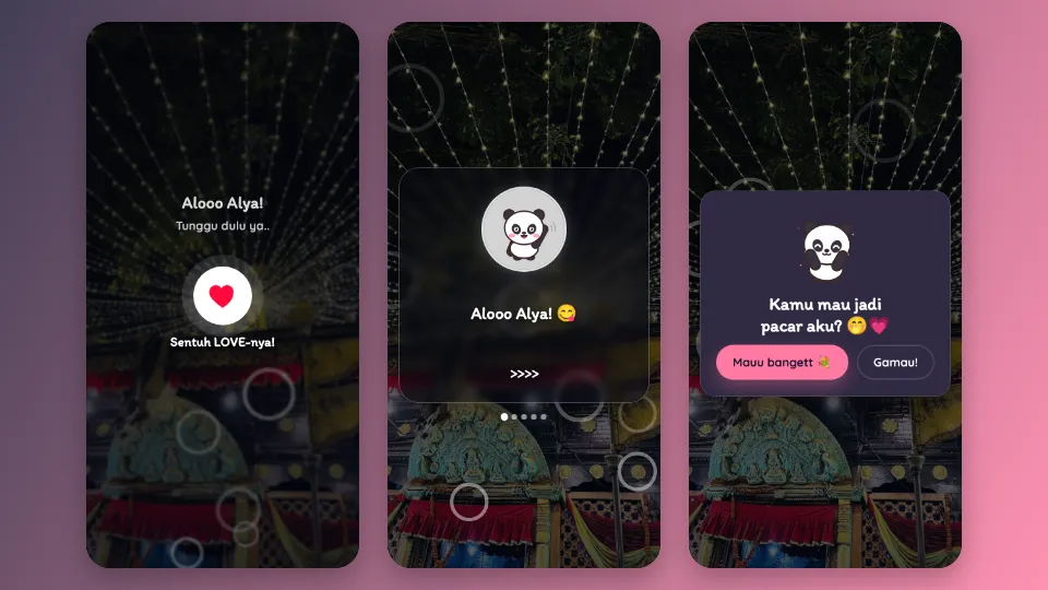 Contoh tampilan template Game Dulu Baru Jawab