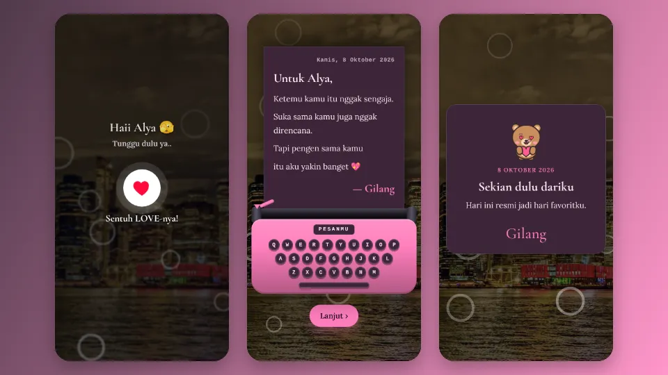Contoh tampilan template For Pacar