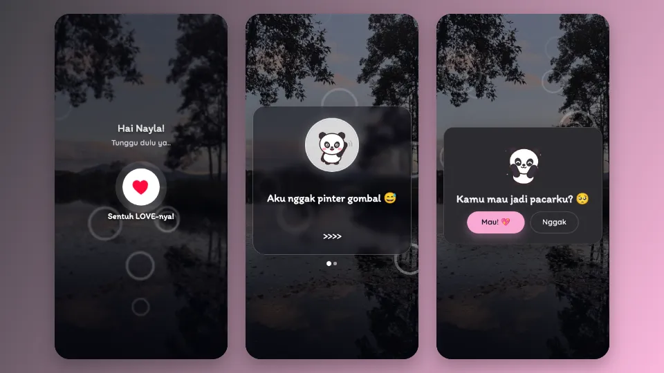 Contoh tampilan template Mau Nanya Kamu