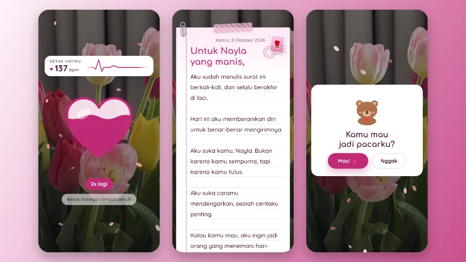 Contoh tampilan template Surat dari Laci