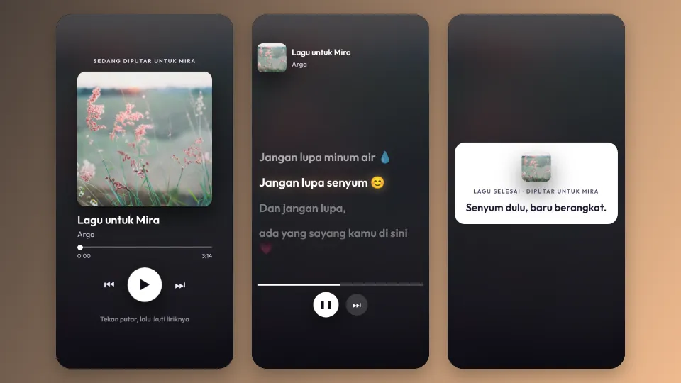 Contoh tampilan template Lagu & Lirik