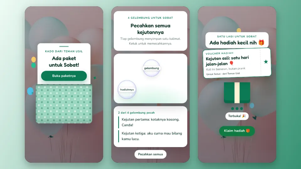 Contoh tampilan template Kotak Kejutan Berlapis