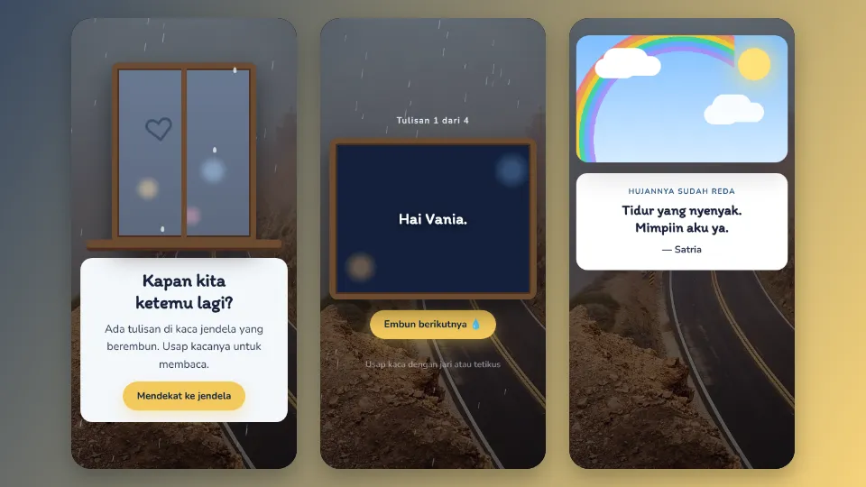 Contoh tampilan template Jendela Berembun