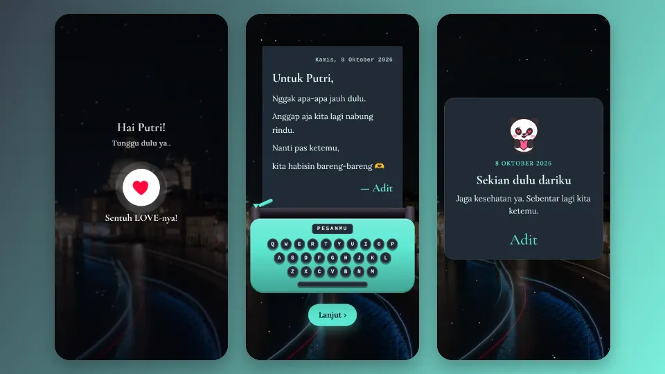 Contoh tampilan template Kejutan Kecil
