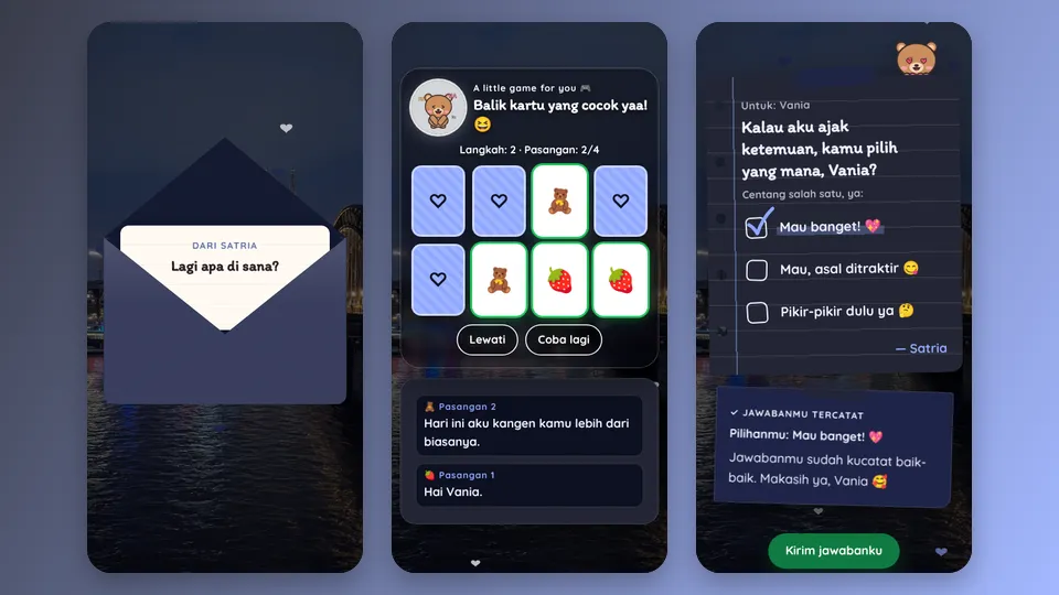 Contoh tampilan template Cuaca Hatiku