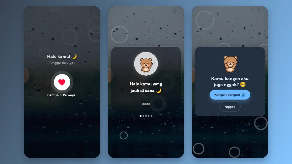Contoh tampilan template Hitungan Rindu