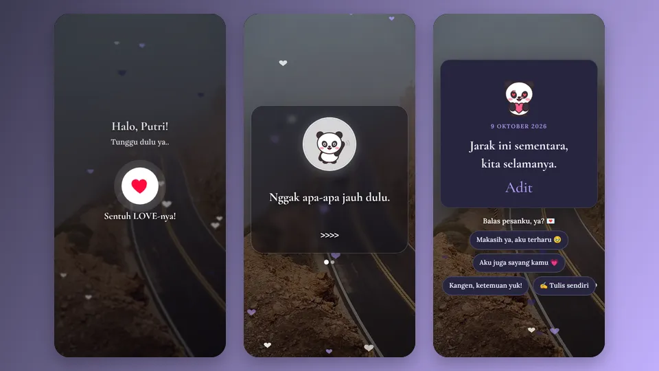 Contoh tampilan template Padahal Kamu
