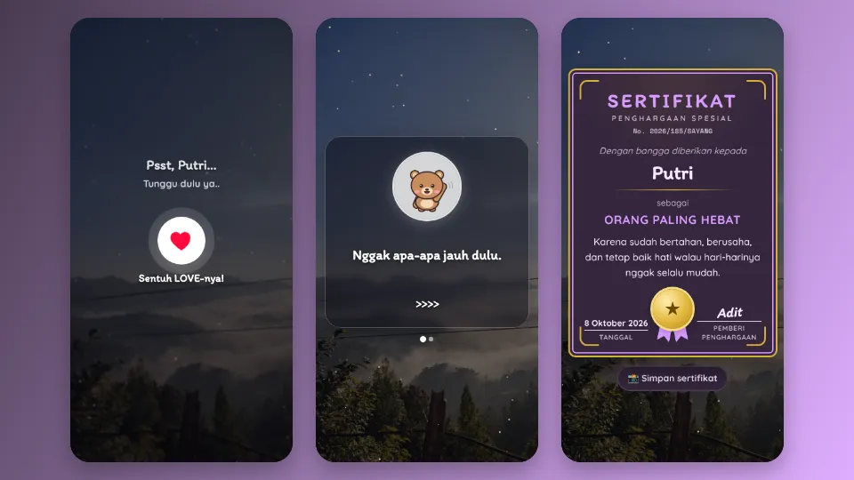 Contoh tampilan template Wajib Kirim