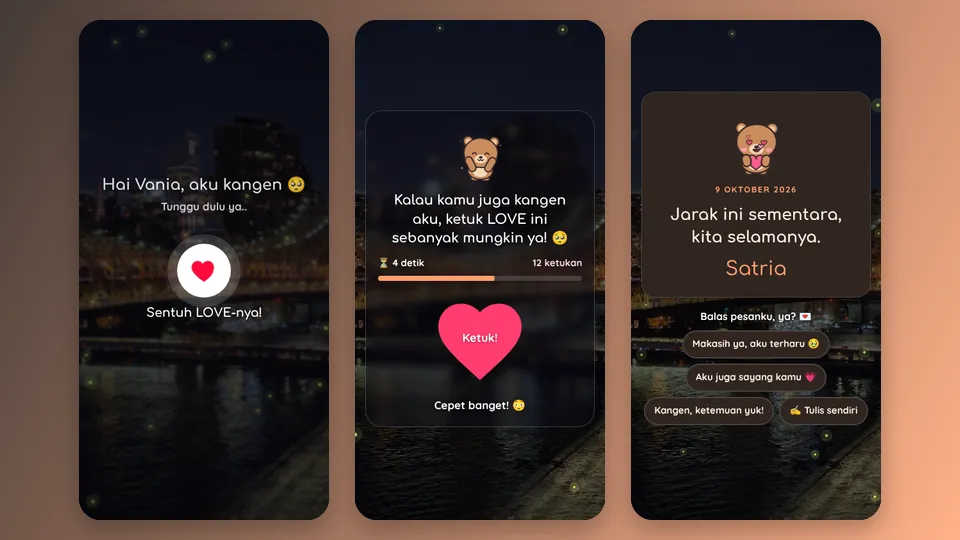 Contoh tampilan template Seberapa Kangen