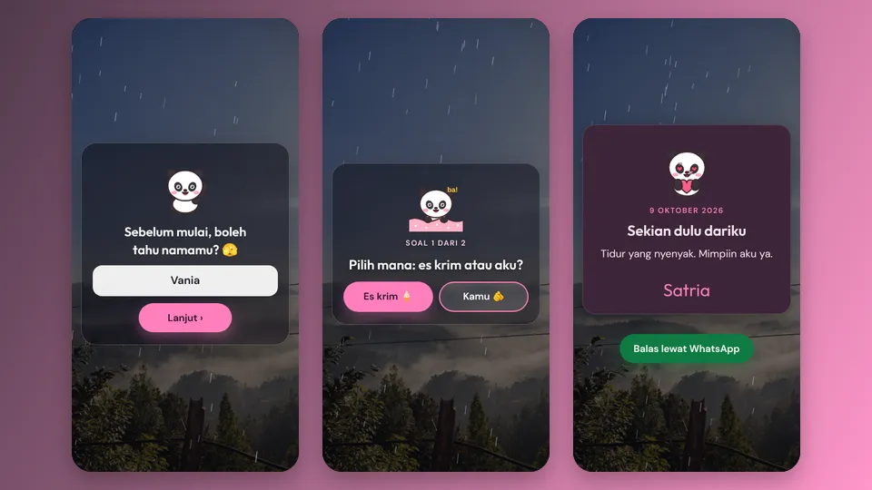 Contoh tampilan template Buat Ayang