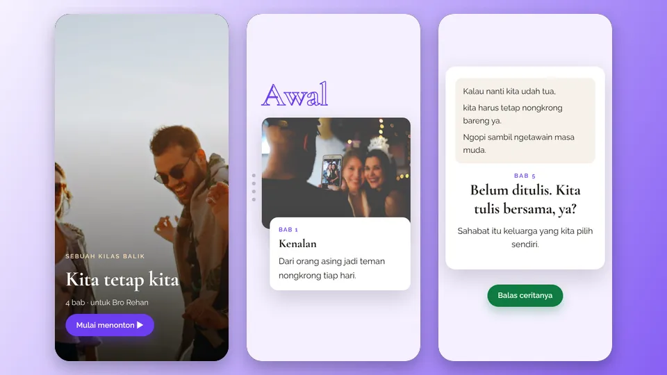 Contoh tampilan template Kilas Balik