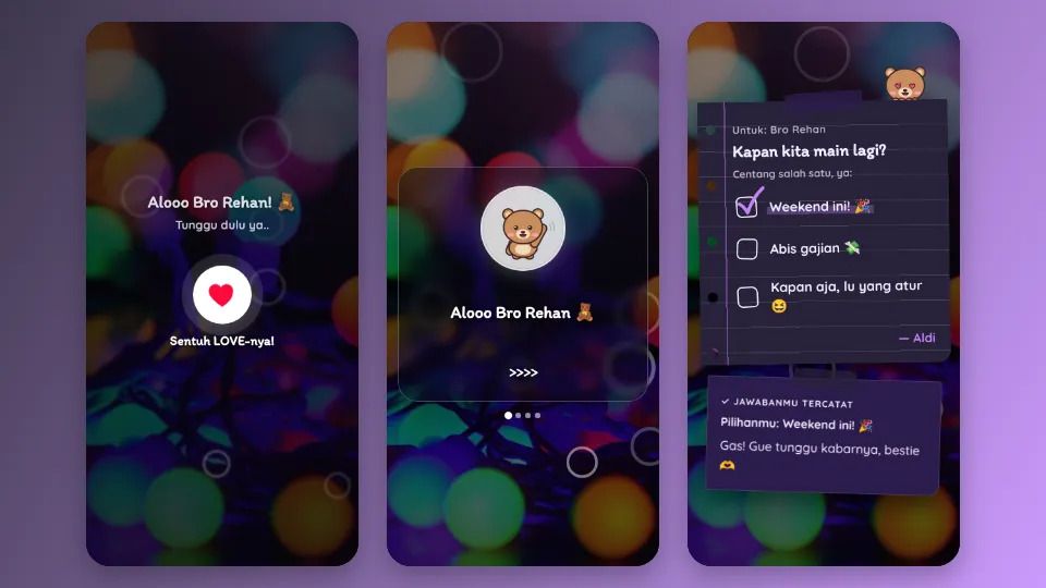 Contoh tampilan template Game Sahabat Sejati