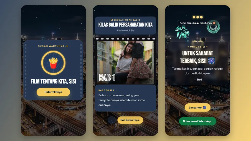 Contoh tampilan template Kilas Balik Persahabatan