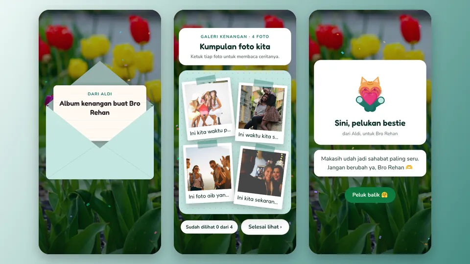 Contoh tampilan template Album Bestie