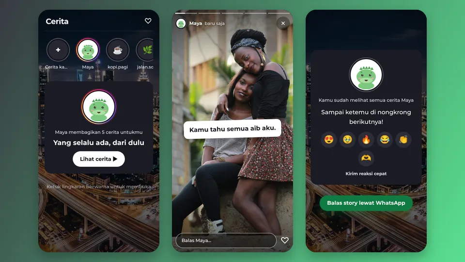 Contoh tampilan template Story Instagram