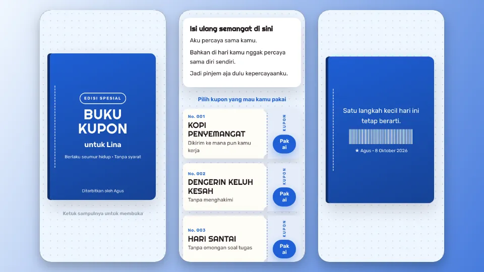 Contoh tampilan template Buku Kupon