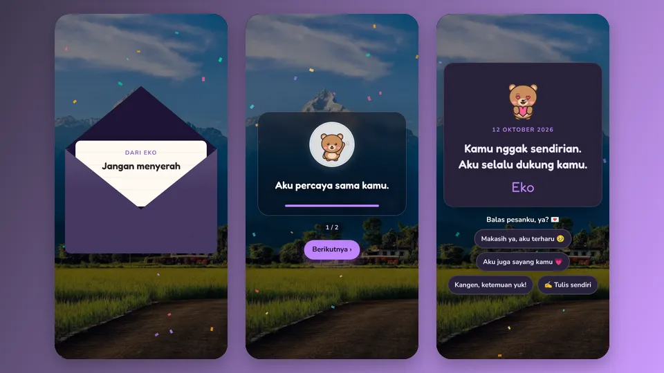 Contoh tampilan template Dariku