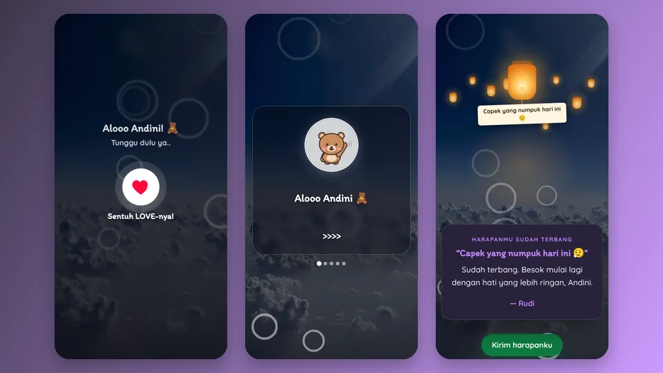 Contoh tampilan template Cek Baterai Semangat