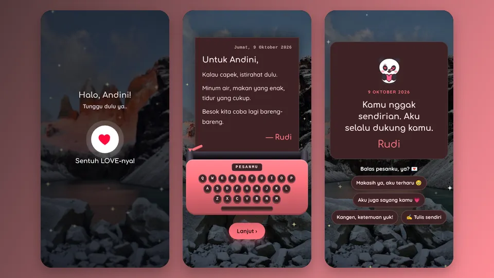 Contoh tampilan template Pesan For You