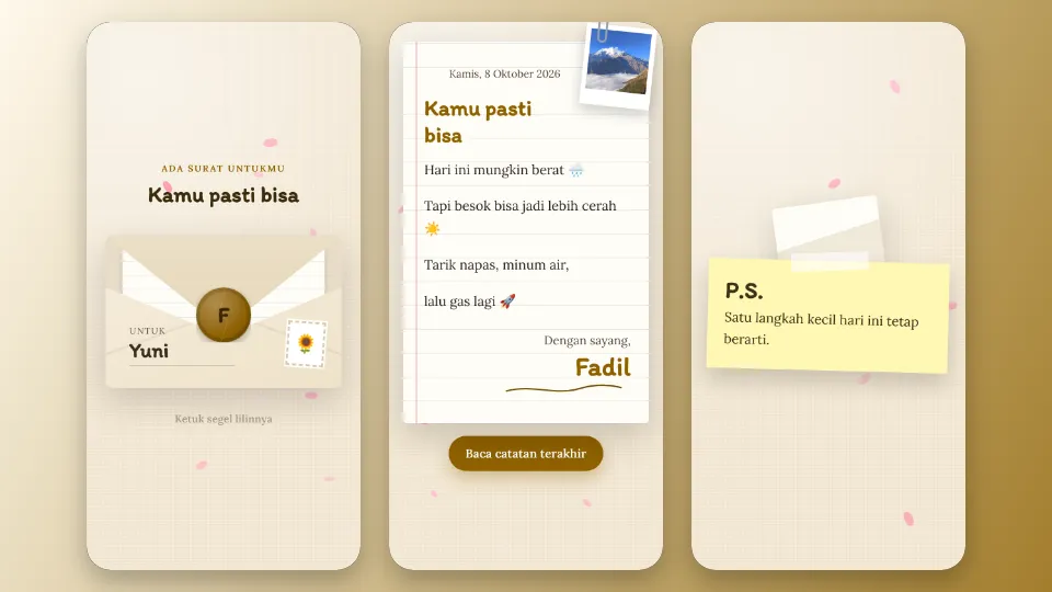 Contoh tampilan template Surat Beramplop