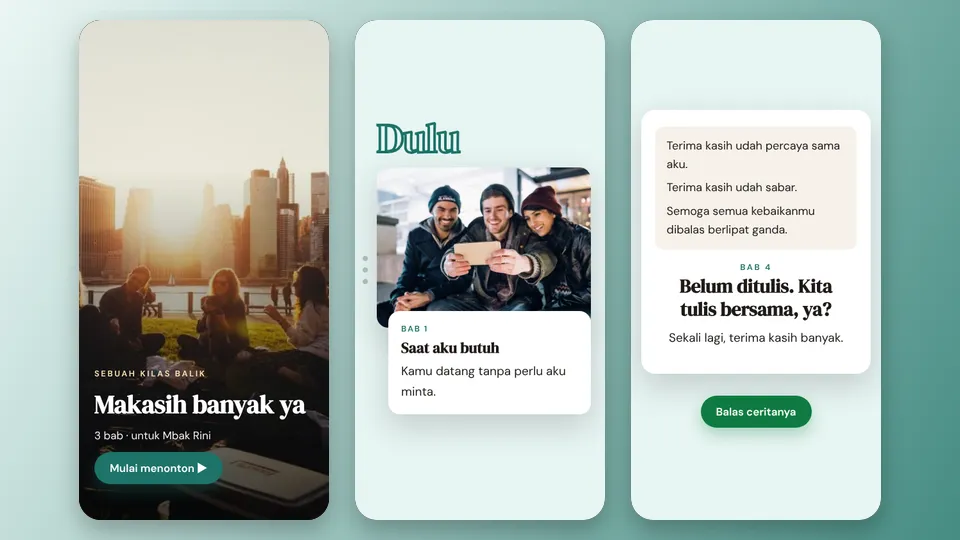 Contoh tampilan template Kilas Balik