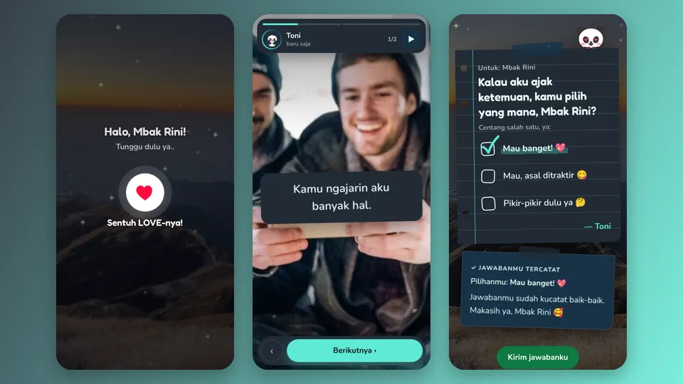 Contoh tampilan template Bisa Kenal