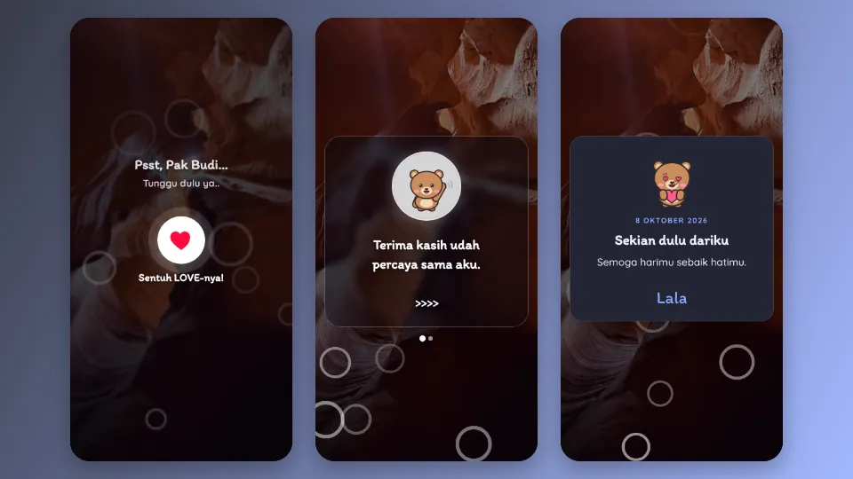 Contoh tampilan template Buka dong