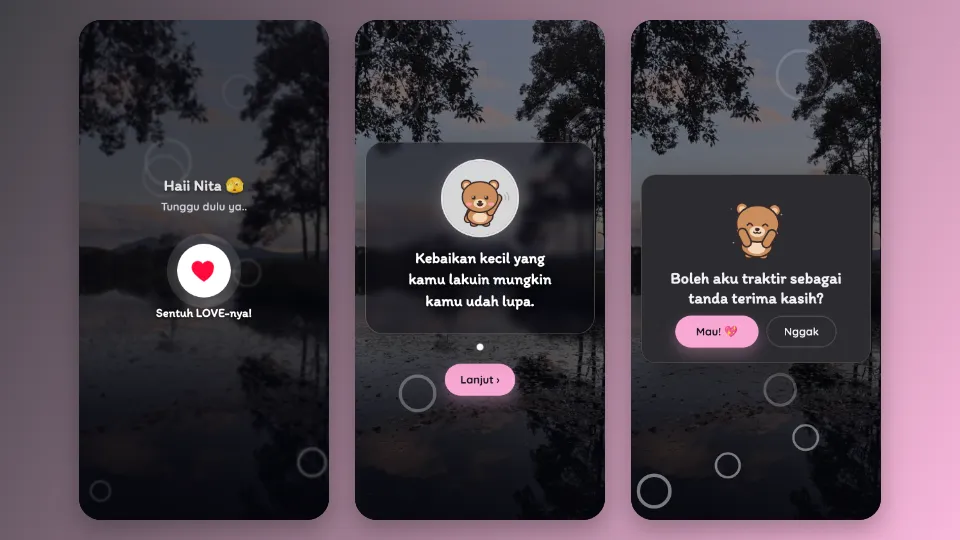 Contoh tampilan template Mungkin Aku