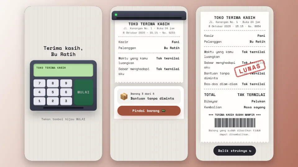 Contoh tampilan template Struk Belanja