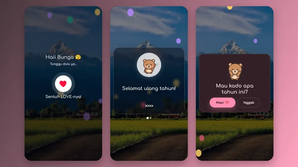 Contoh tampilan template Sebuah Kado
