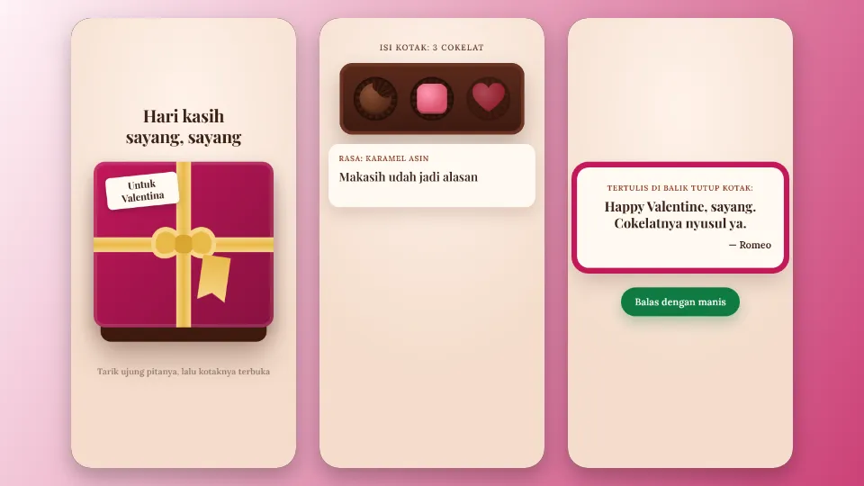 Contoh tampilan template Kotak Cokelat