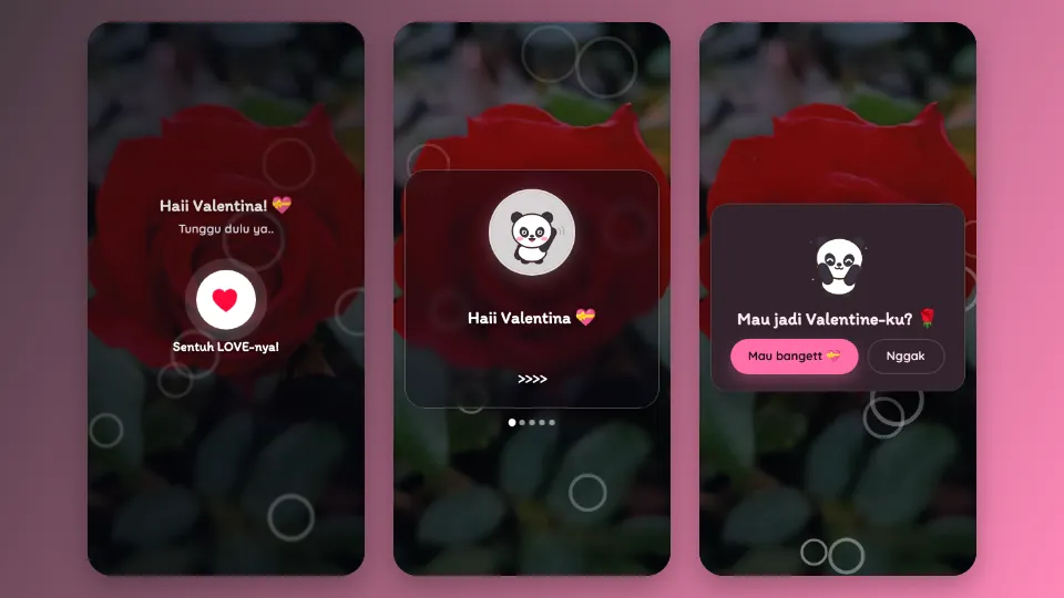 Contoh tampilan template Jadi Valentine-ku?