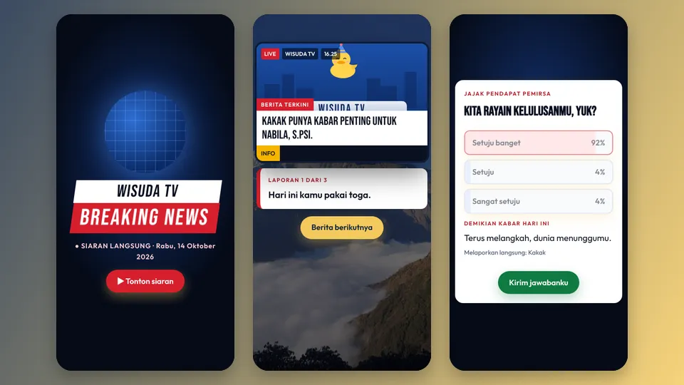 Contoh tampilan template Siaran Berita