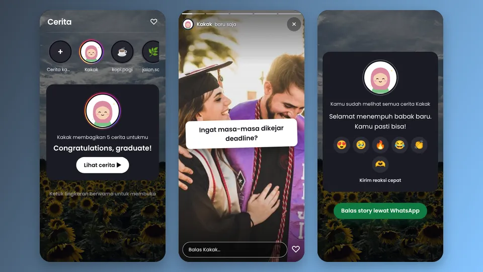 Contoh tampilan template Story Instagram
