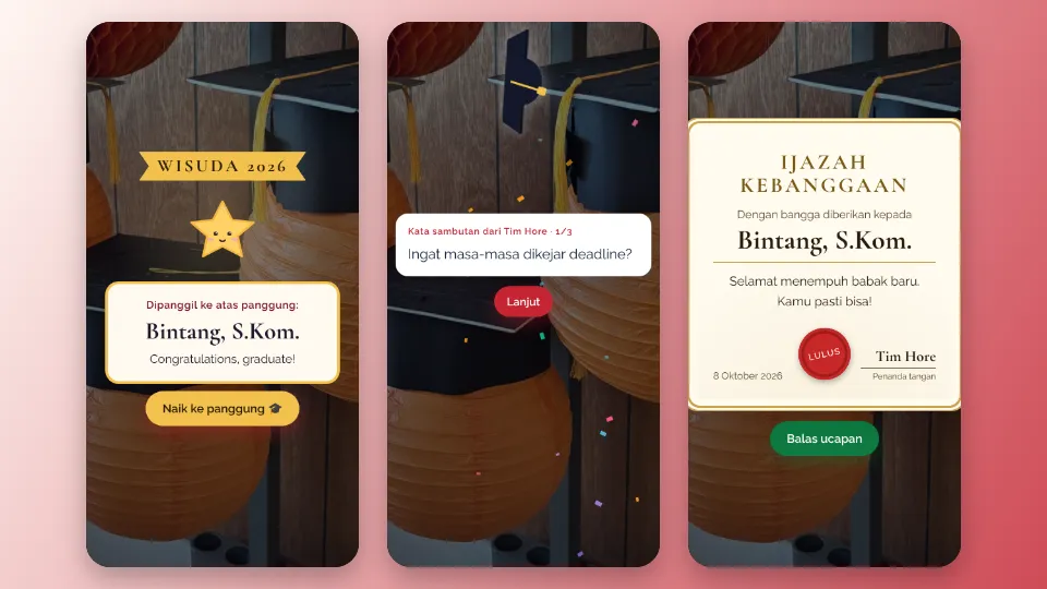Contoh tampilan template Panggung Wisuda